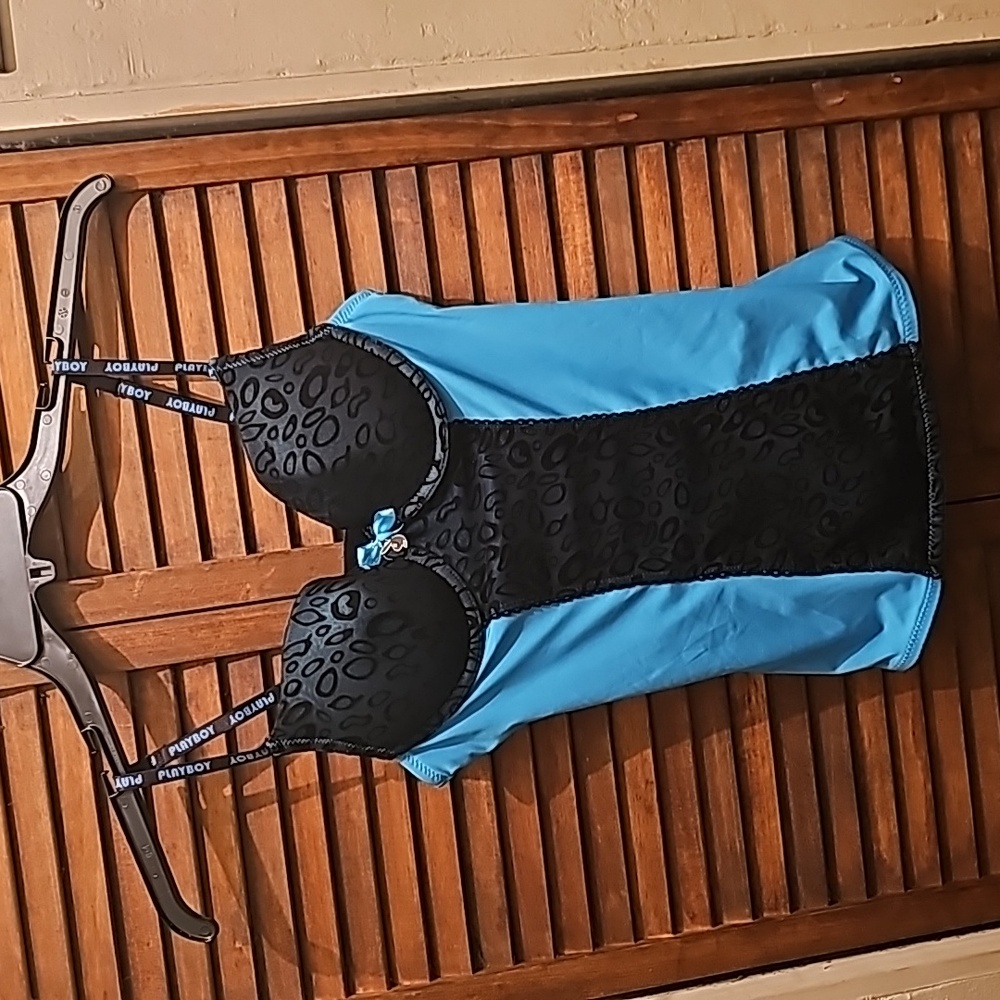Playboy blue and black lingerie